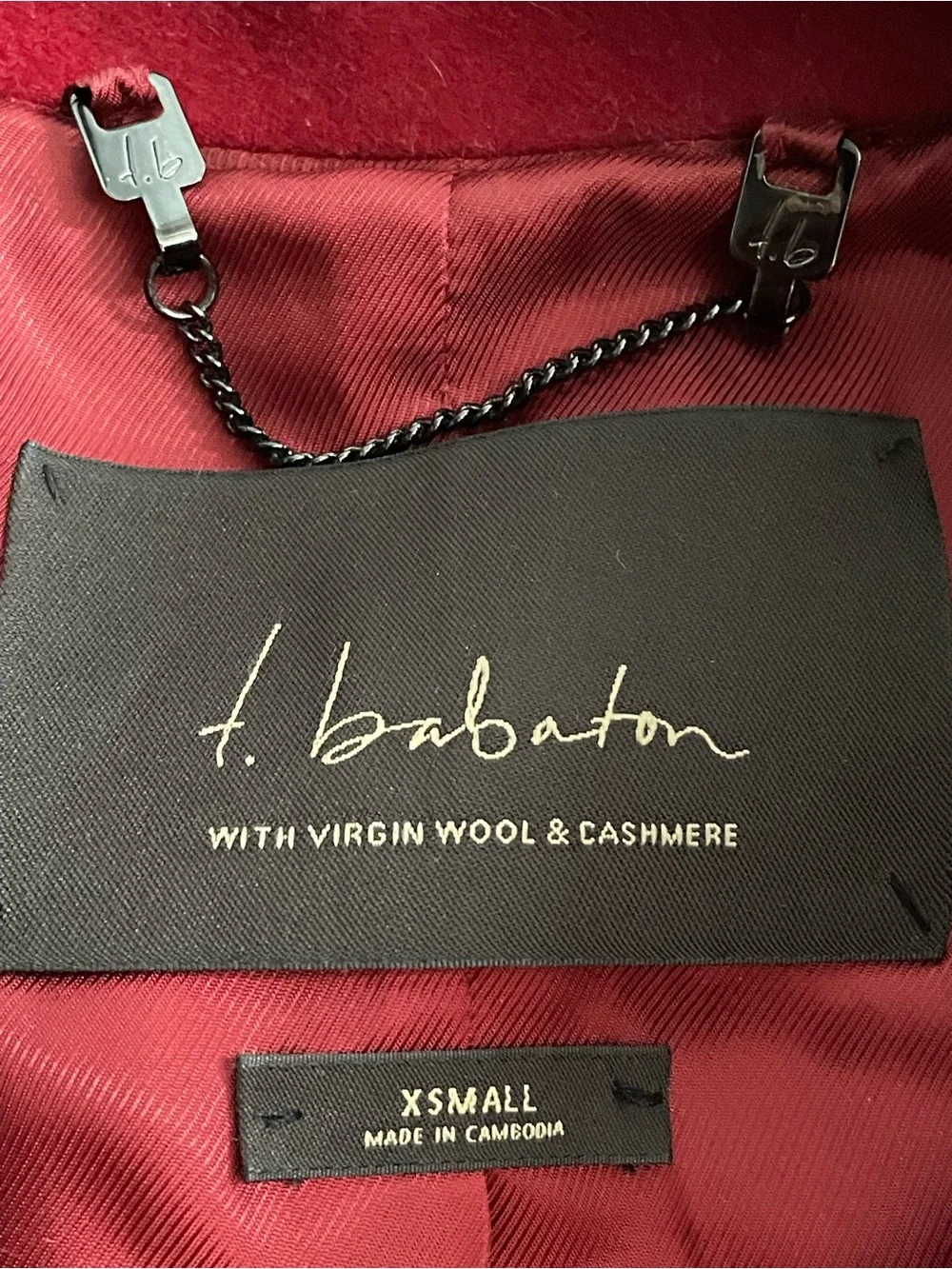 ARITZIA BABABTON Howell Red Pea Coat - Virgin Wool & Cashmere Blend - Picture 9 of 12